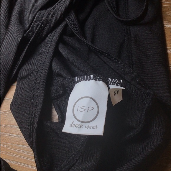 ISP Dancewear Savannah Black Mesh Cropped Halter Dance Top Size AS - Picture 4 of 6